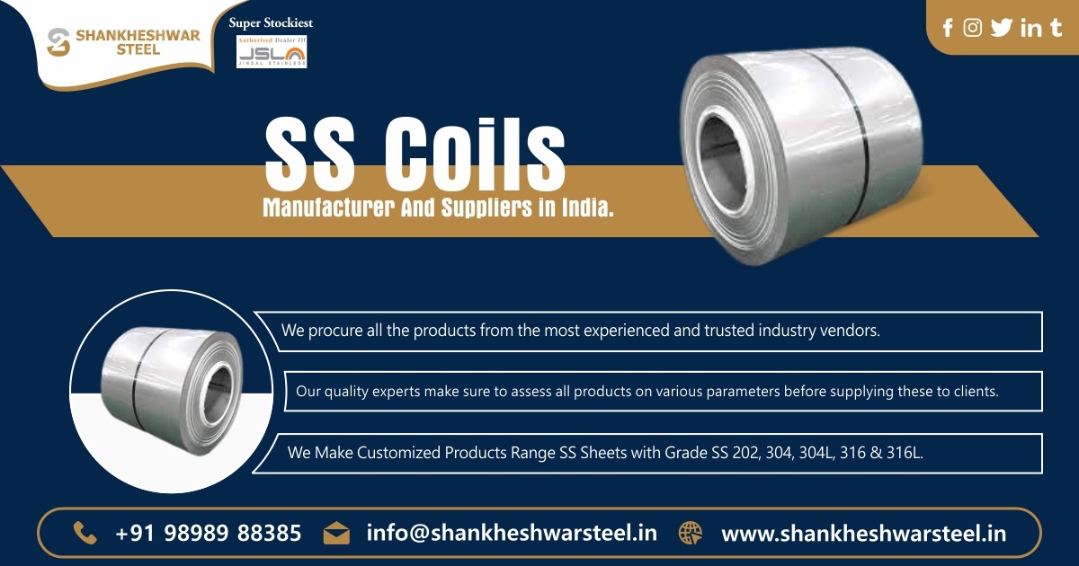 SS Coils Manufacturer, Suppliers, Stockist and Exporters in Ahmedabad.