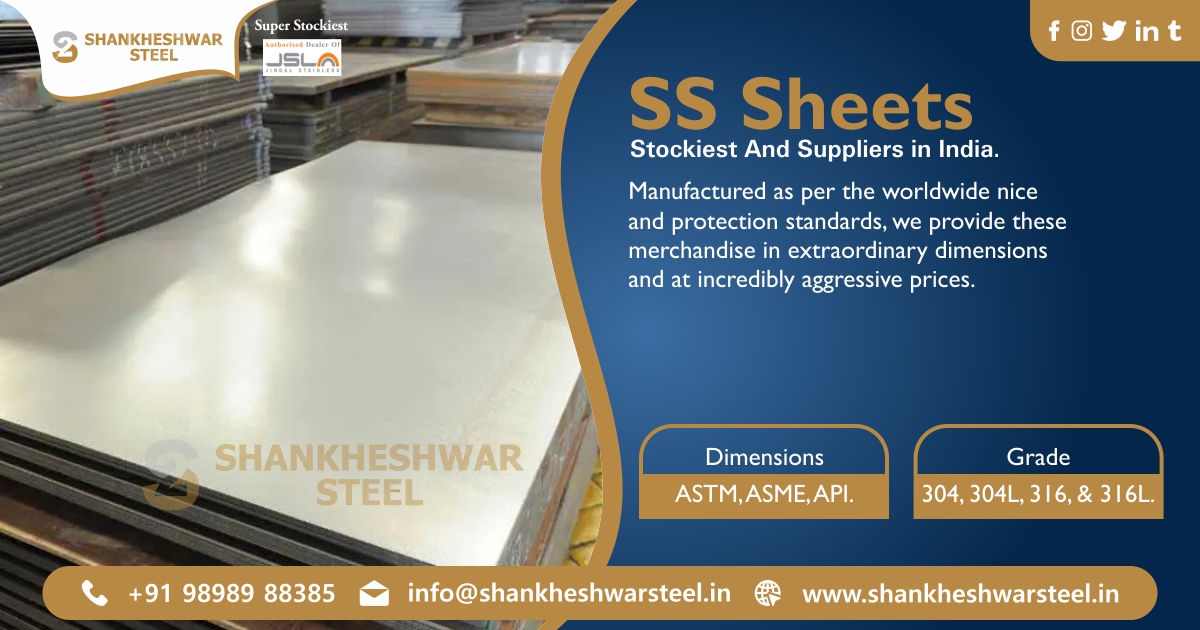 SS Sheets Manufacturer, Stockists & Suppliers in India.