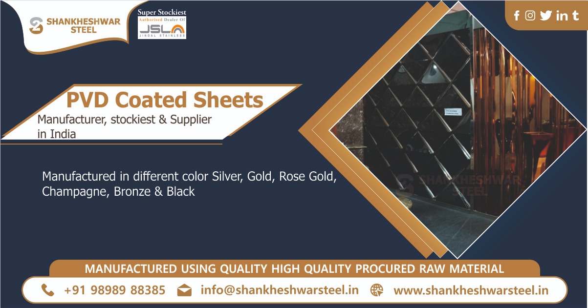 PVD Coated Sheets Manufacturer, Suppliers & Stockiest in India