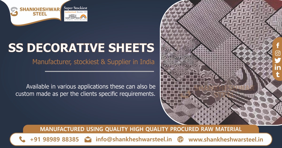 SS Decorative Sheet Manufacturer, Stockiest & Suppliers in India