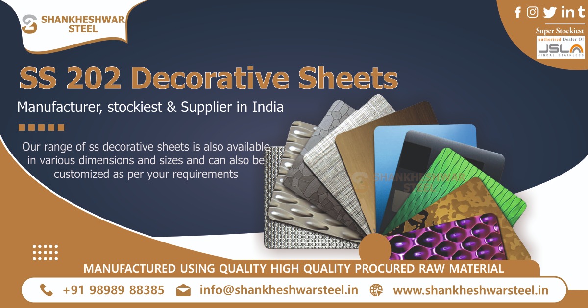 SS 202 Decorative Sheets Manufacturer & Supplier in India